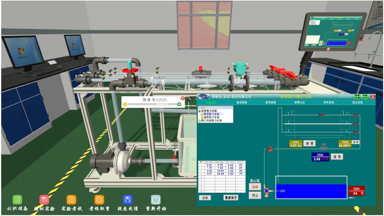 流體阻力測定虛擬仿真實訓(xùn)實驗裝置